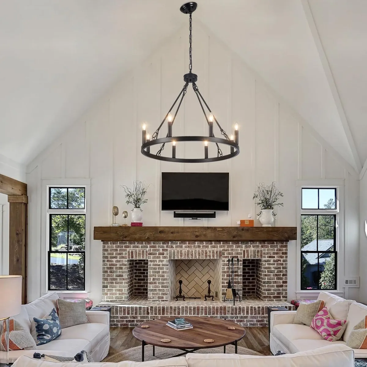 Wagon Wheel Chandelier 8- Ceiling Lights Living - Image 4