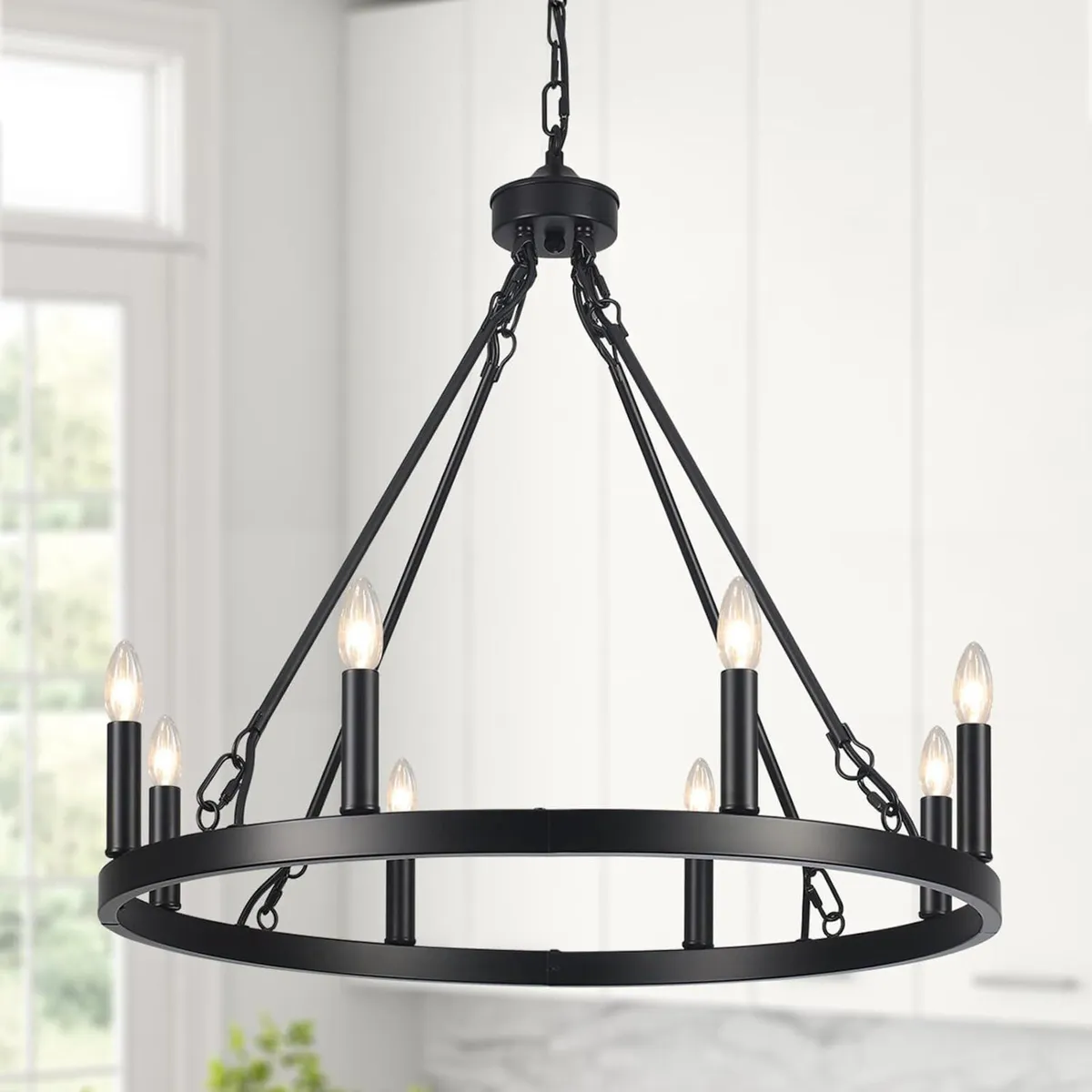 Wagon Wheel Chandelier 8- Ceiling Lights Living - Image 1
