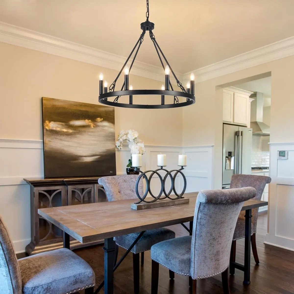 Wagon Wheel Chandelier 8- Ceiling Lights Living - Image 2