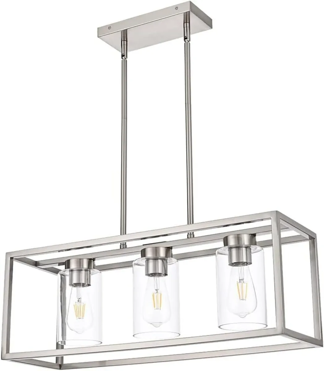 Farmhouse Chandeliers for Kitchen Island Brushed - Image 1