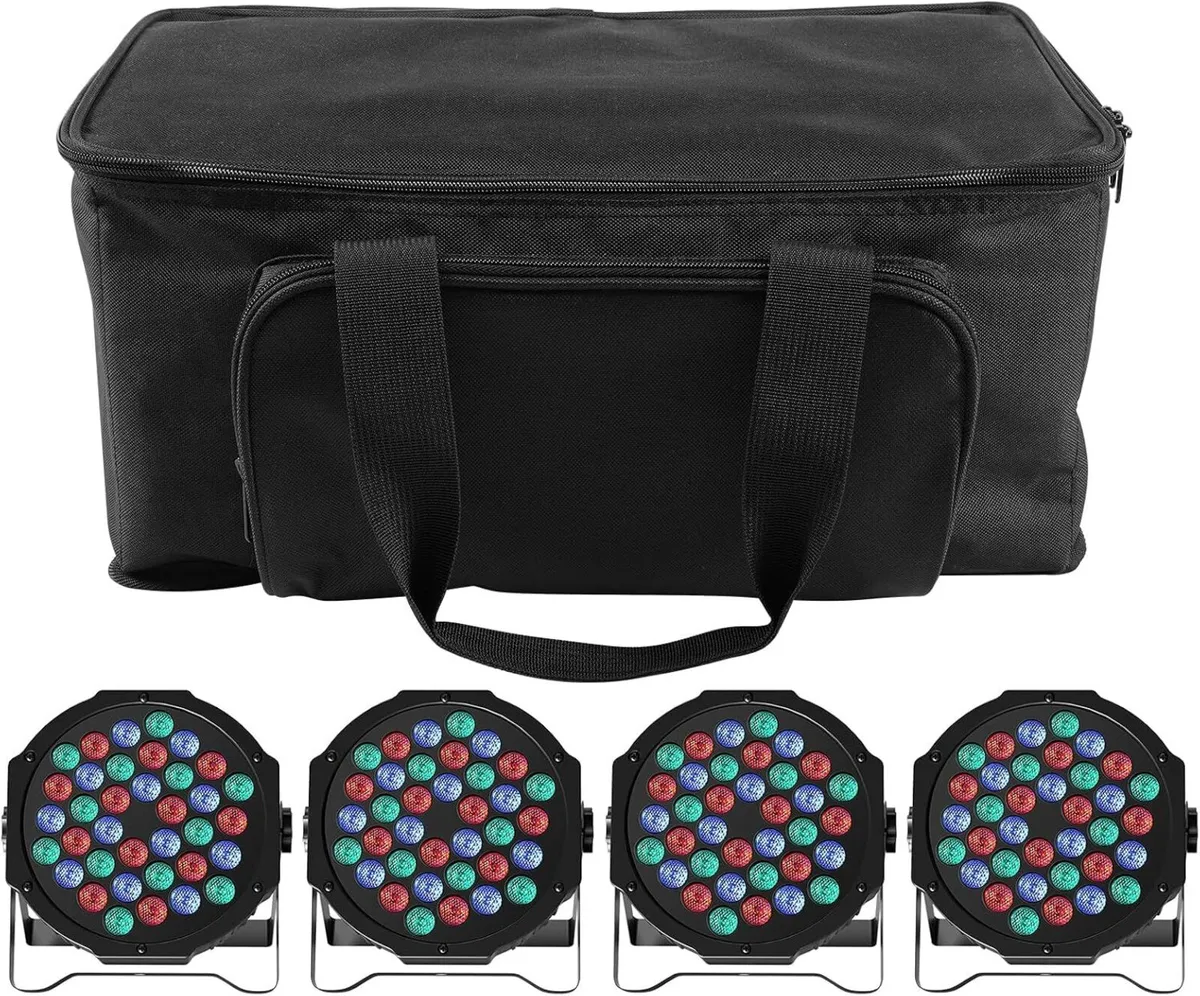 RGB 36 LED Stage Lights with Bag 72W (4 Pack) - Image 1