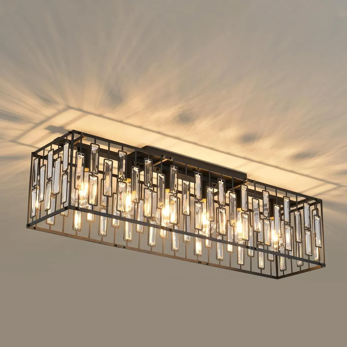 Modern Crystal Ceiling Light 6 Chandelier Lights - Image 1