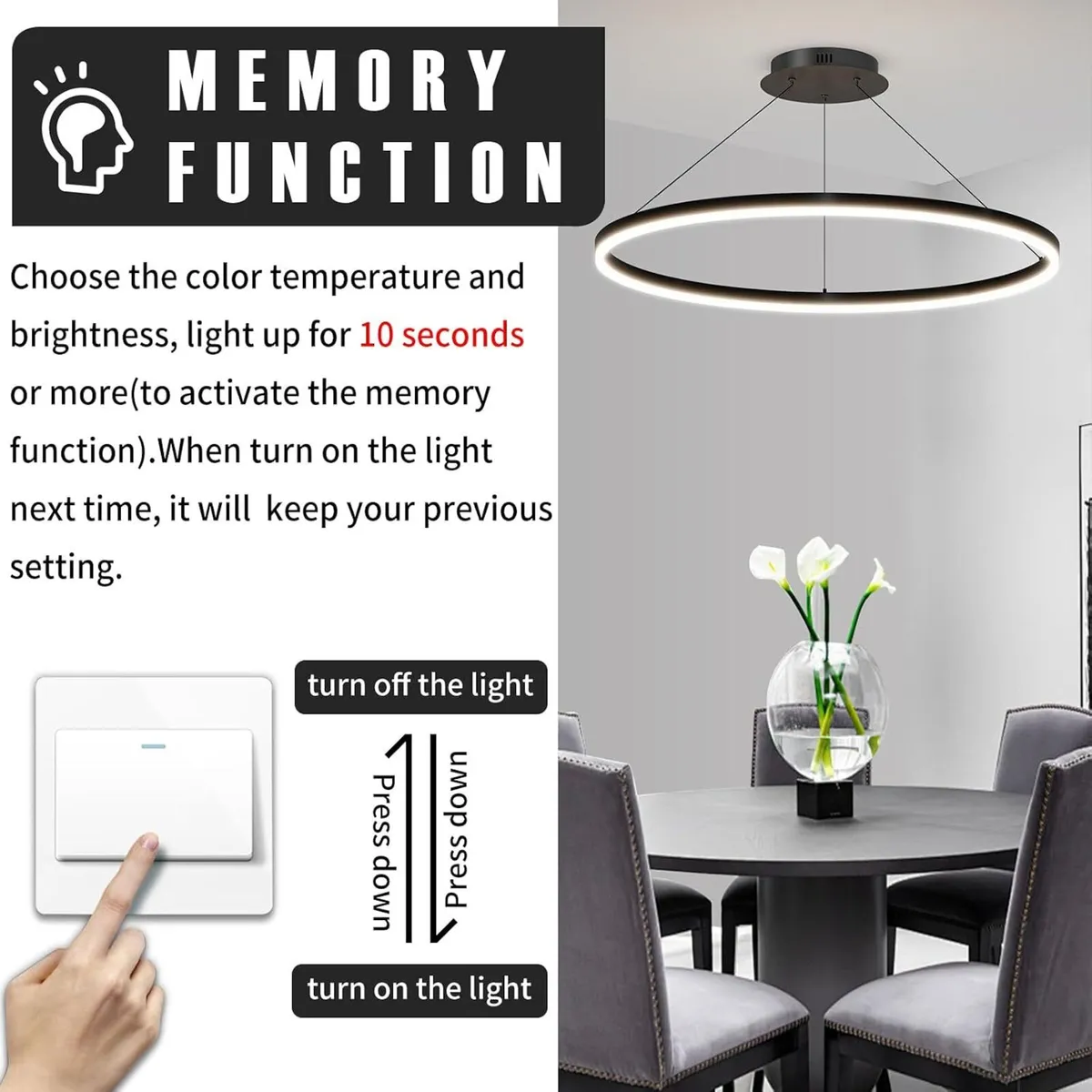 Round Pendant Light Dimmable Breakfast Island - Image 3