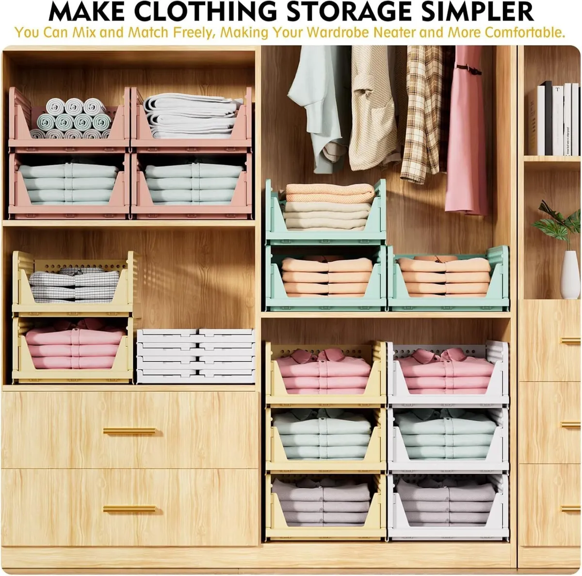Folding Stackable Closet Storage Space-Saving - Image 4