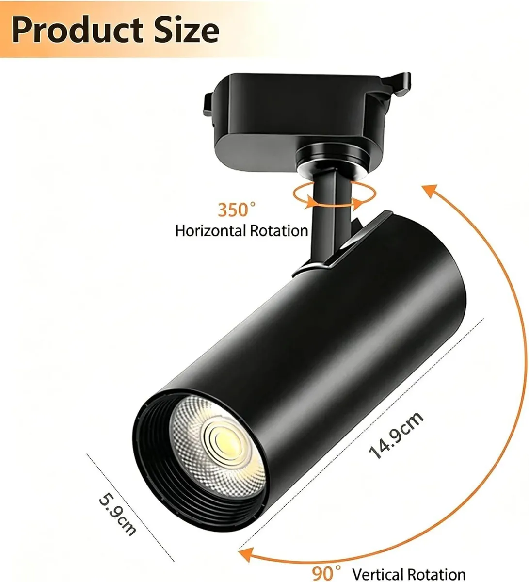 Brightened Track Lighting Heads and Rails Kit 20W - Image 3