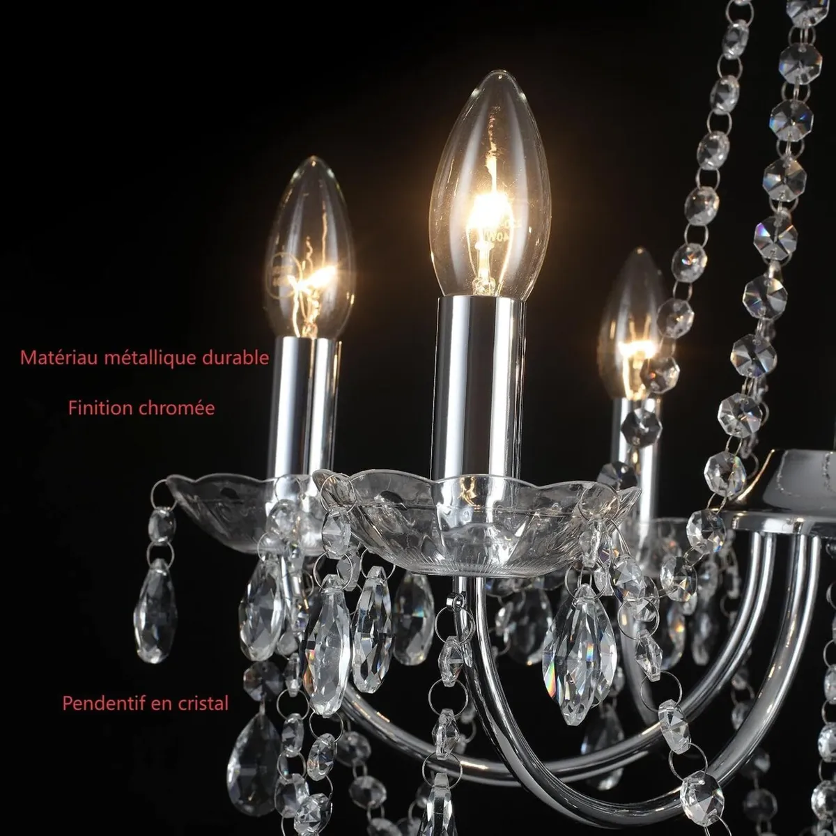 Crystal Chandelier 6 Lights Chandeliers Ceiling - Image 3