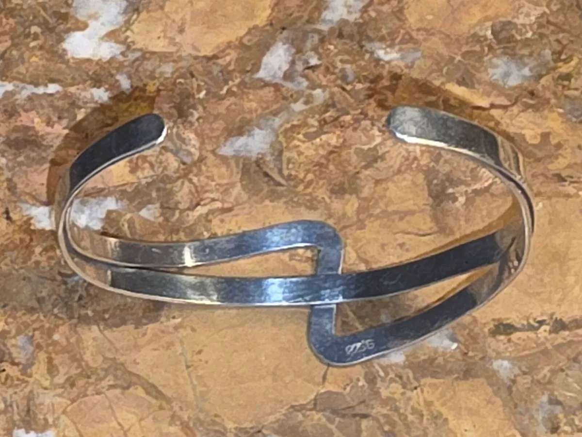 SNAZZY LETTER Z, 925 Silver Chunky Heavy Bangle ! - Image 2