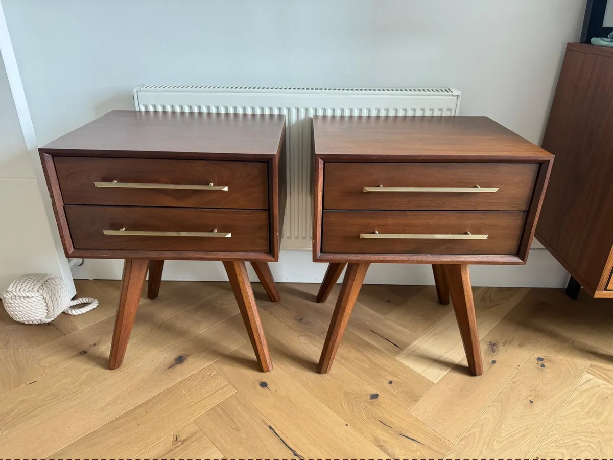 West Elm Wright Bedside Lockers (Pair) Unused - - Image 3