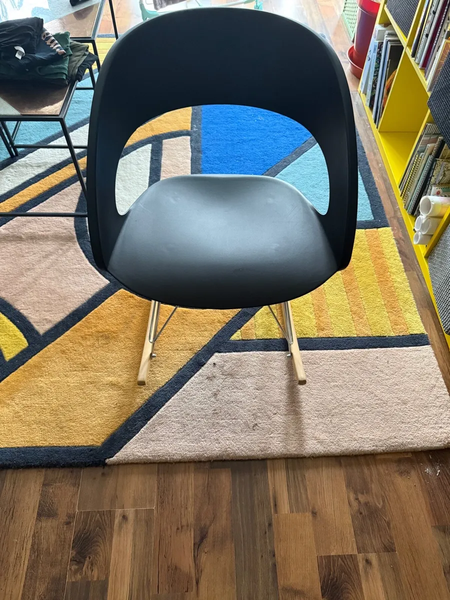 Black Eames-Style RAR Rocking Chair – Excellent Co - Image 1
