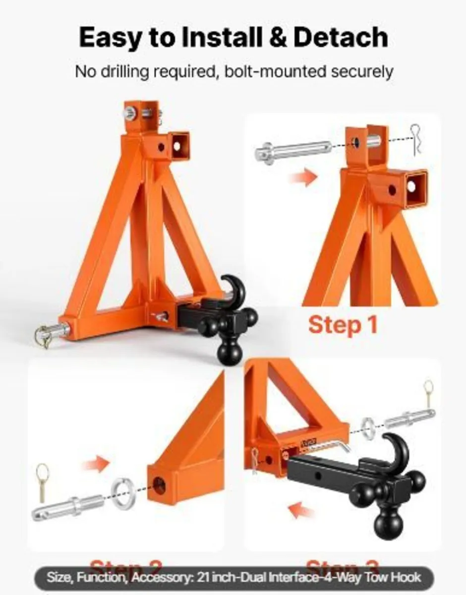 3 Point Trailer Hitch with 50.8mm Receiver - Image 4