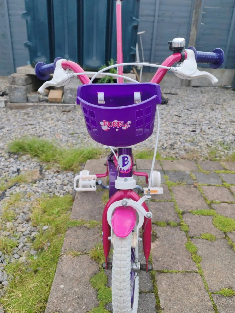 Kids 12" Bubbles Bike/ Parent Push Handle & Stblz - Image 4