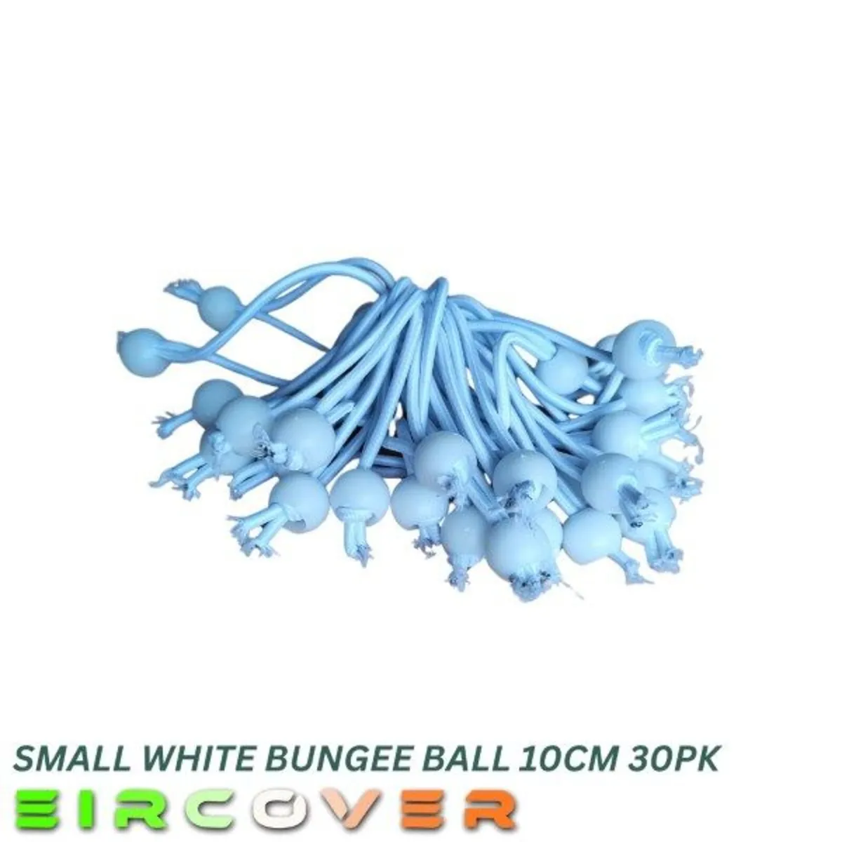 Small white bungee ball Ties 10cm (10 pk ) - Image 2