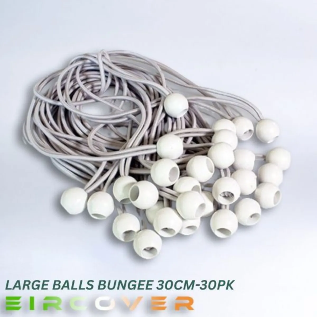 Large white bungee ball Ties 30cm ( 30 pk ) - Image 2