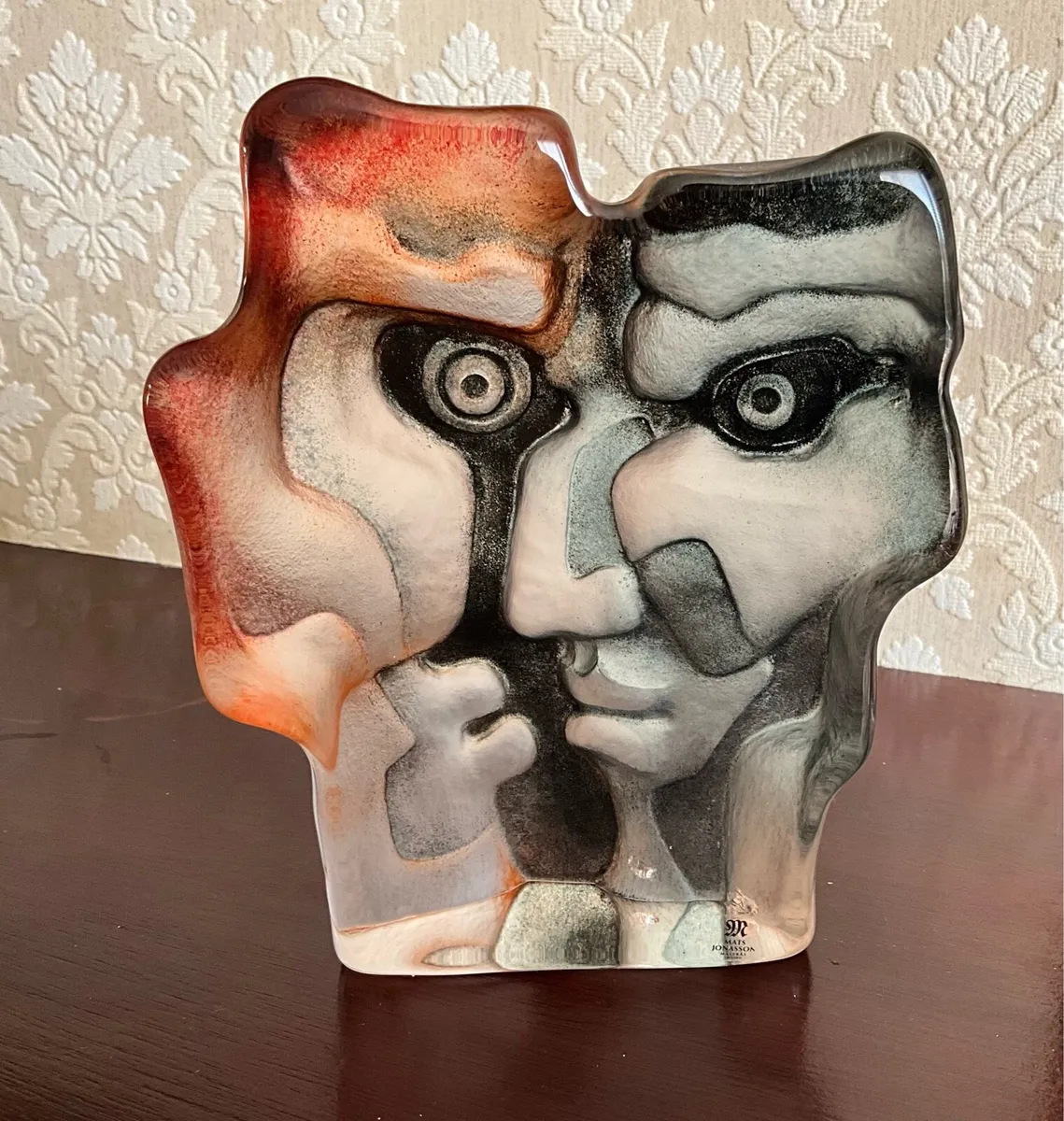 Authentic Crystal Art Glass Sculpture ‘Masq”65109 - Image 1