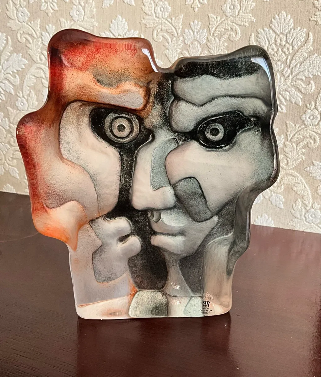 Authentic Crystal Art Glass Sculpture ‘Masq”65109 - Image 2