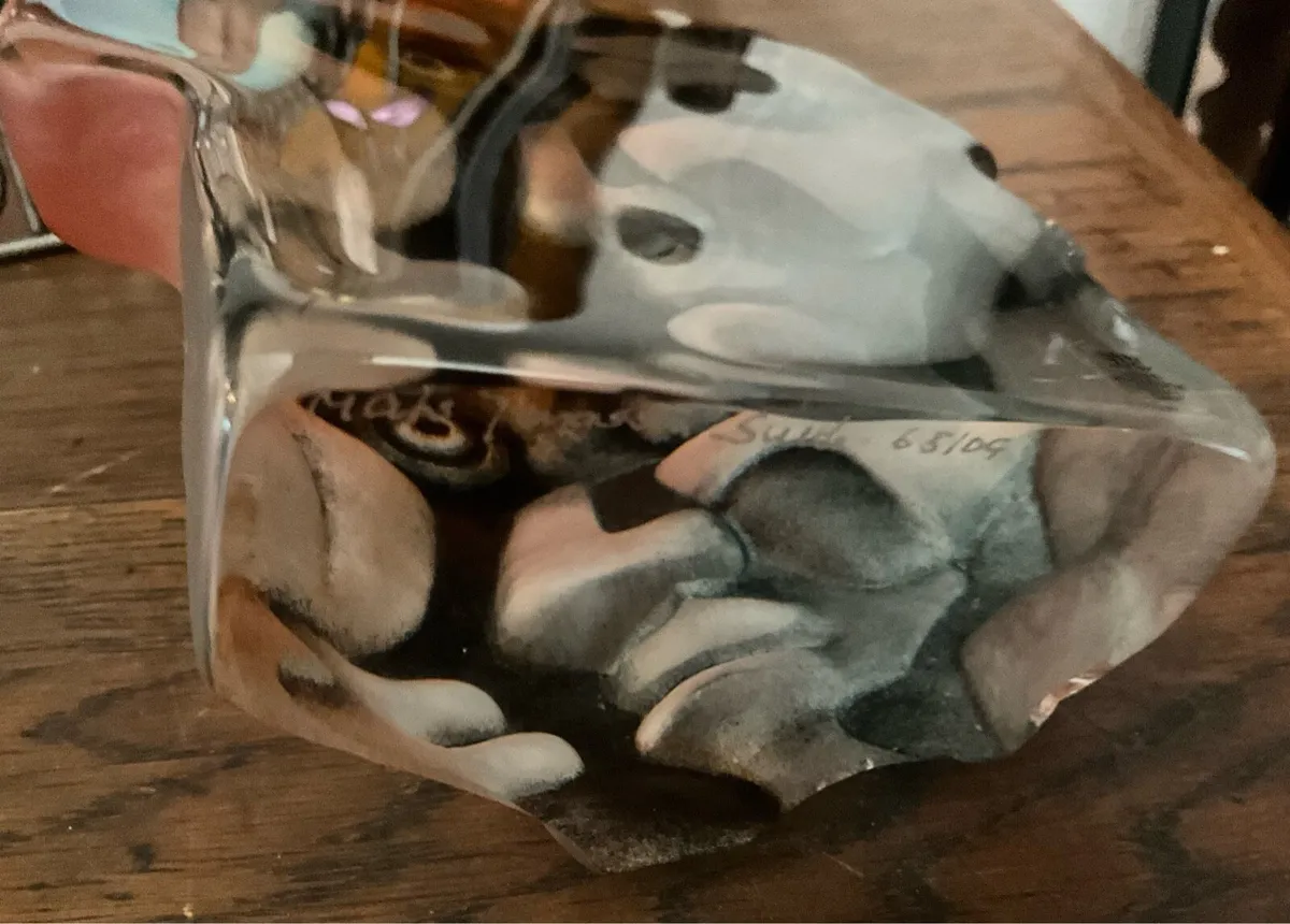 Authentic Crystal Art Glass Sculpture ‘Masq”65109 - Image 4