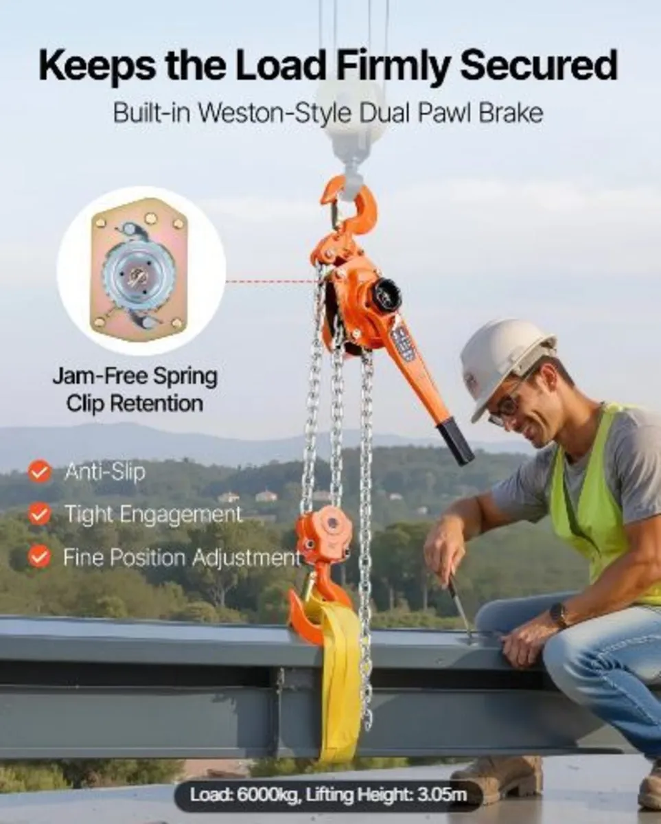 Manual Lever Chain Hoist, 6T 6000KG Capacity - Image 3