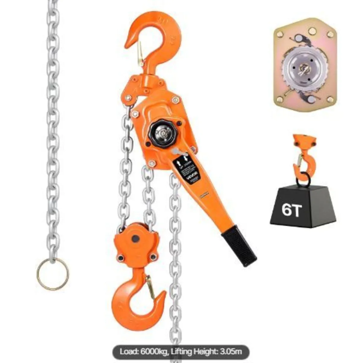 Manual Lever Chain Hoist, 6T 6000KG Capacity - Image 1