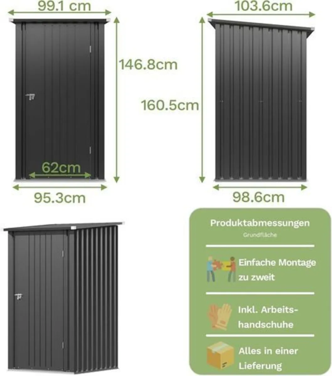 Metal Shed 3 x 3ft Small Tool Shed - Image 2