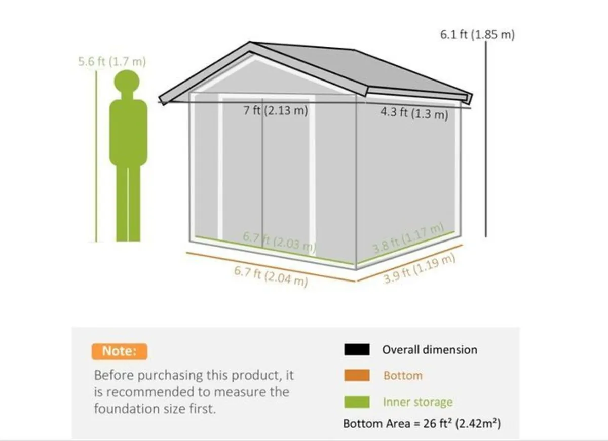 Metal Shed 7 x 4ft - Image 2