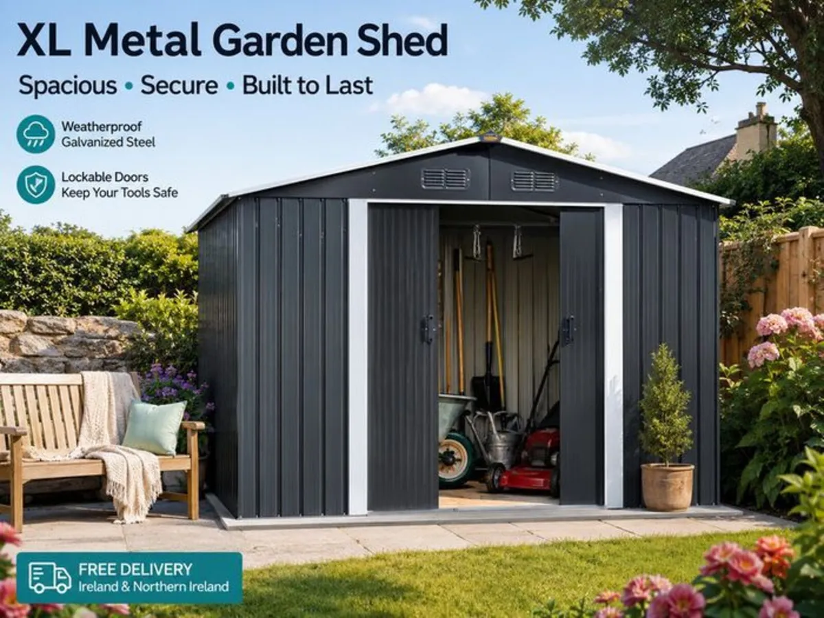Metal Garden Shed with metal Foundation 8.5 x 6.7 - Image 3