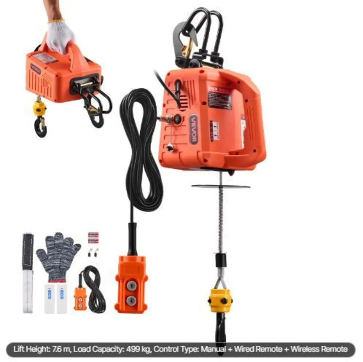 3-in-1 Electric Hoist Winch, 500 kg Capacity - Image 1