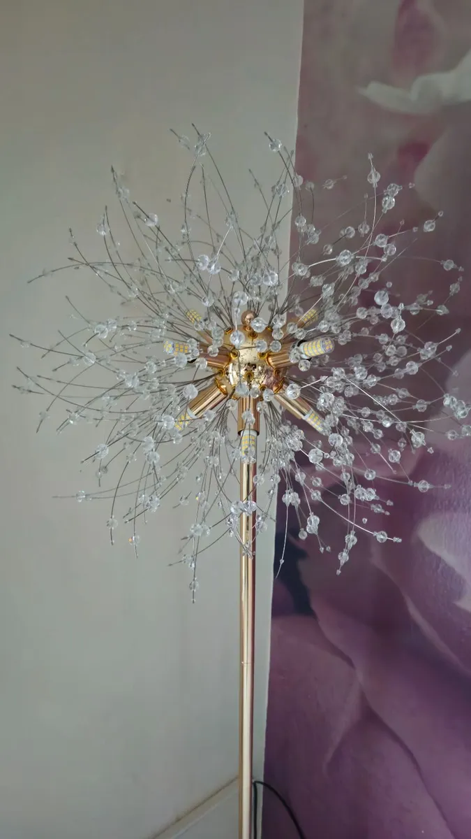 Floor Lamp crystal and gold - Image 2