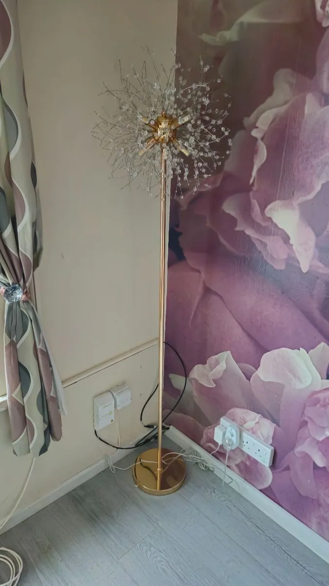 Floor Lamp crystal and gold - Image 3