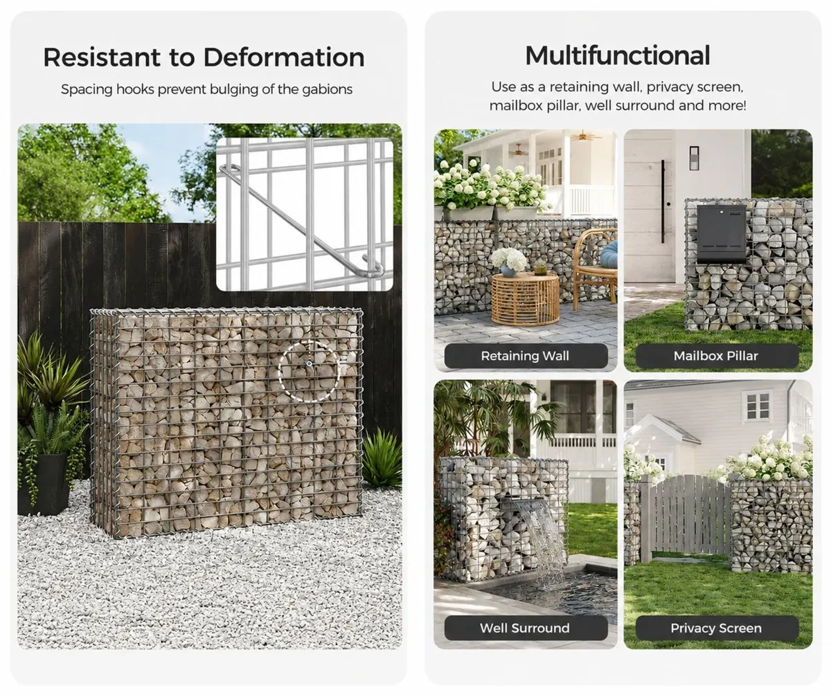 DIY Gabion baskets (x 10) 100x80x30 -FREE Delivery - Image 1