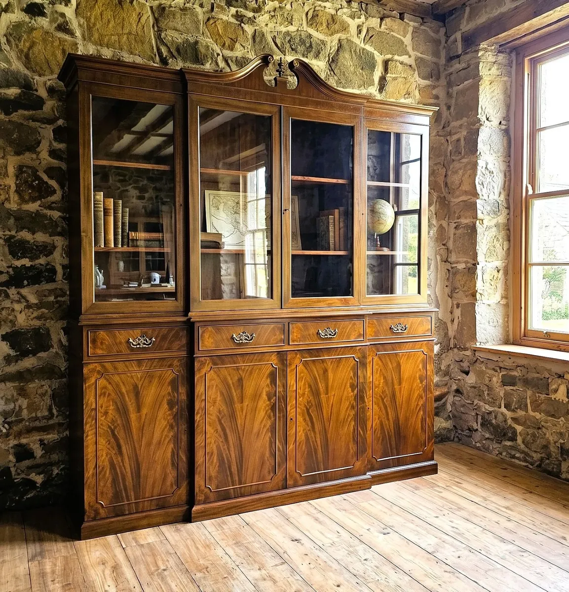 Large Vintage Mahogany Library Bookcase