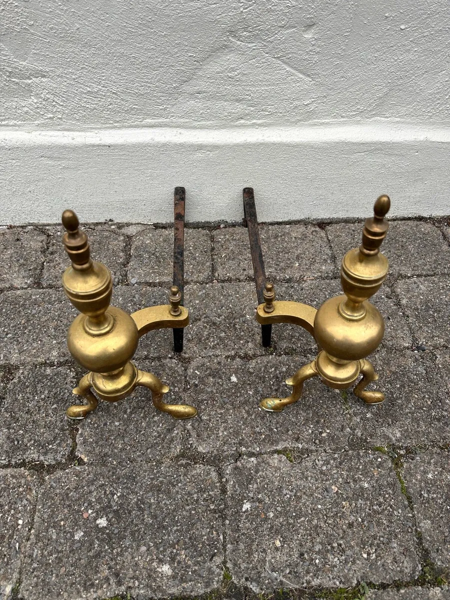 Fireside brass dogs - Image 2