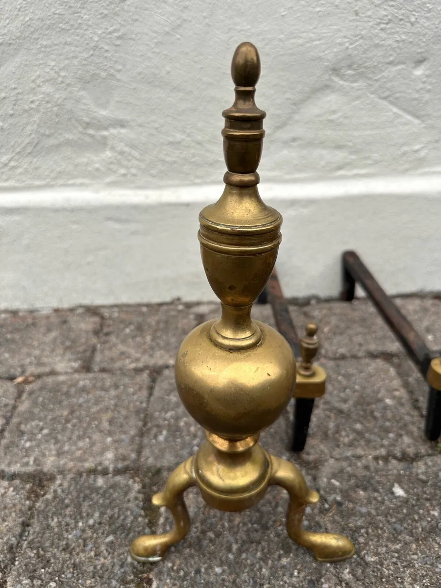 Fireside brass dogs - Image 3