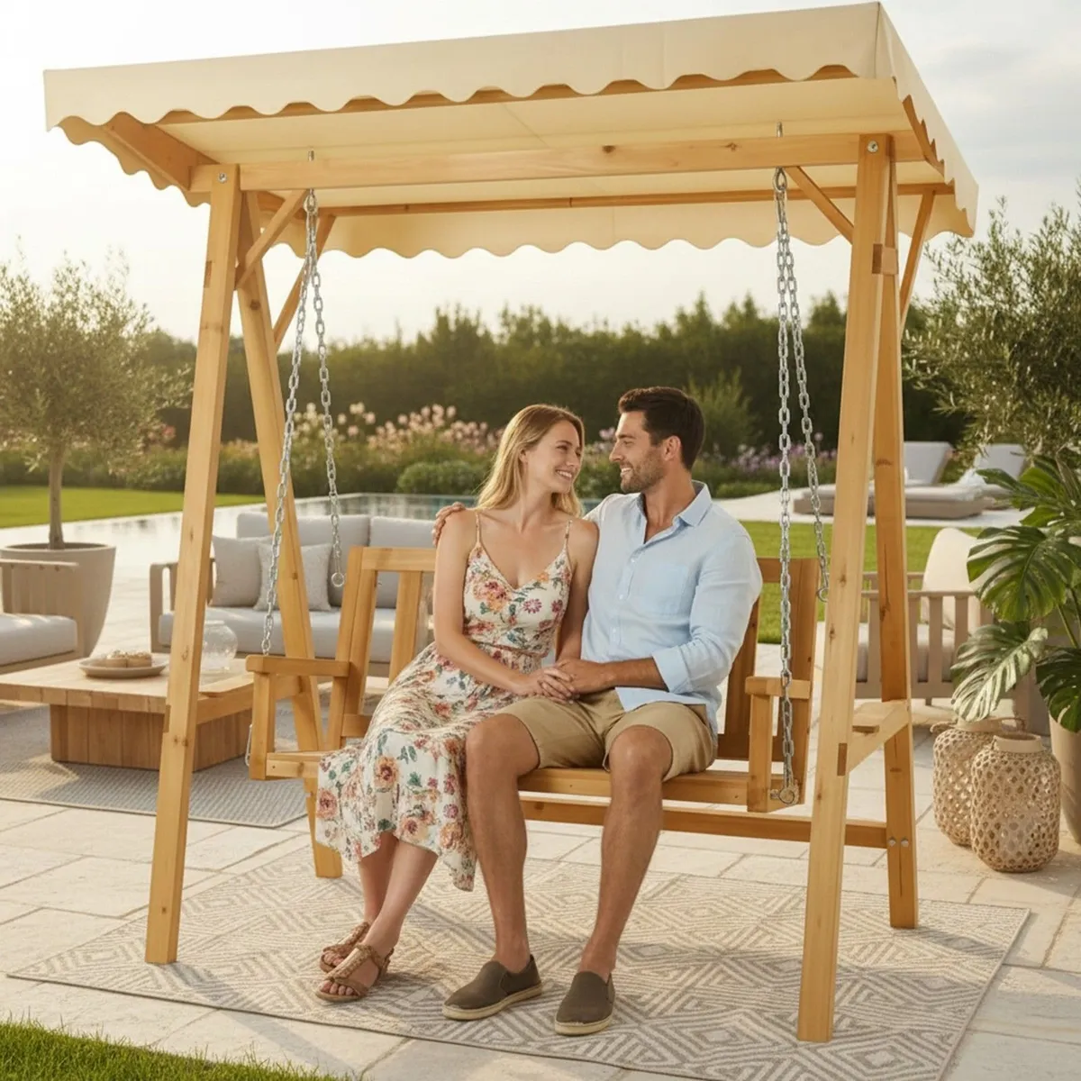 Hollywood garden swing bench - FREE Delivery - Image 1