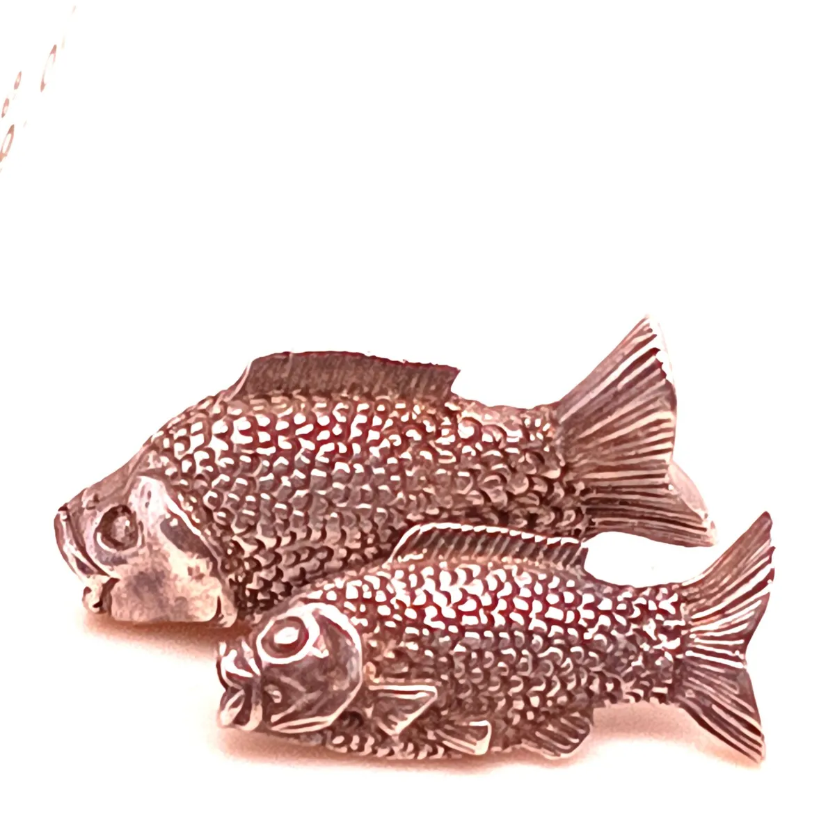 Vintage Silver Carp Fish Cufflinks - Image 1