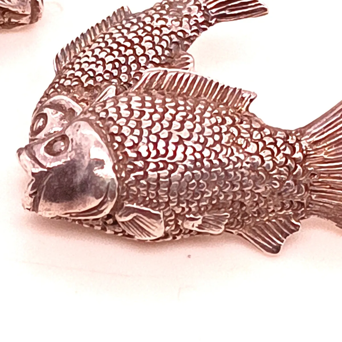 Vintage Silver Carp Fish Cufflinks - Image 2