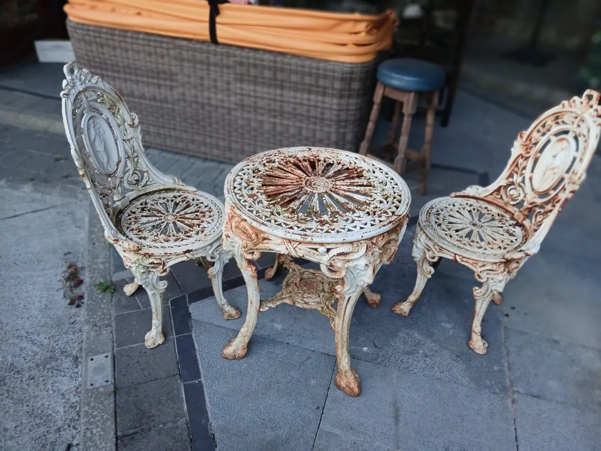 Antique Cast Iron Garden Furniture Set - Image 2