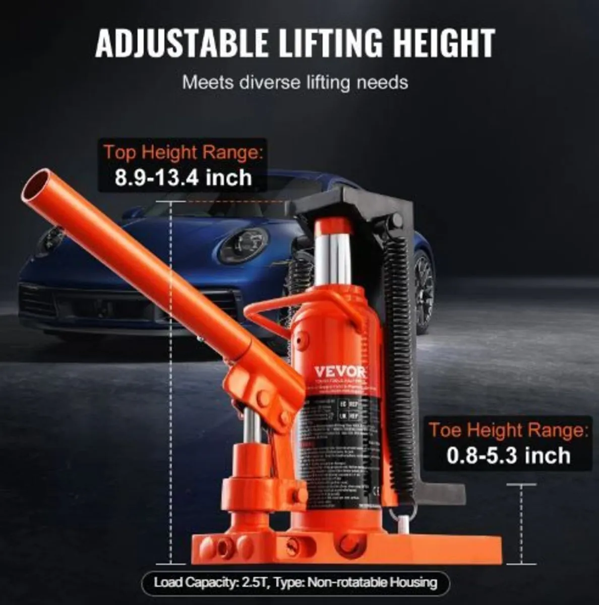 Hydraulic Toe Jack, 2.5 Ton/2268 kg - Image 4