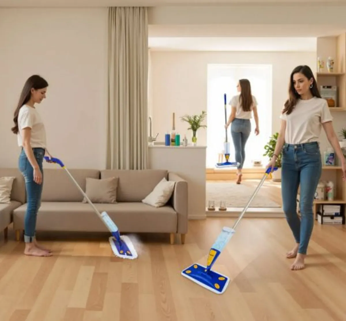 Spray Mop, with 3 Washable Pads for Dry and Wet - Image 3