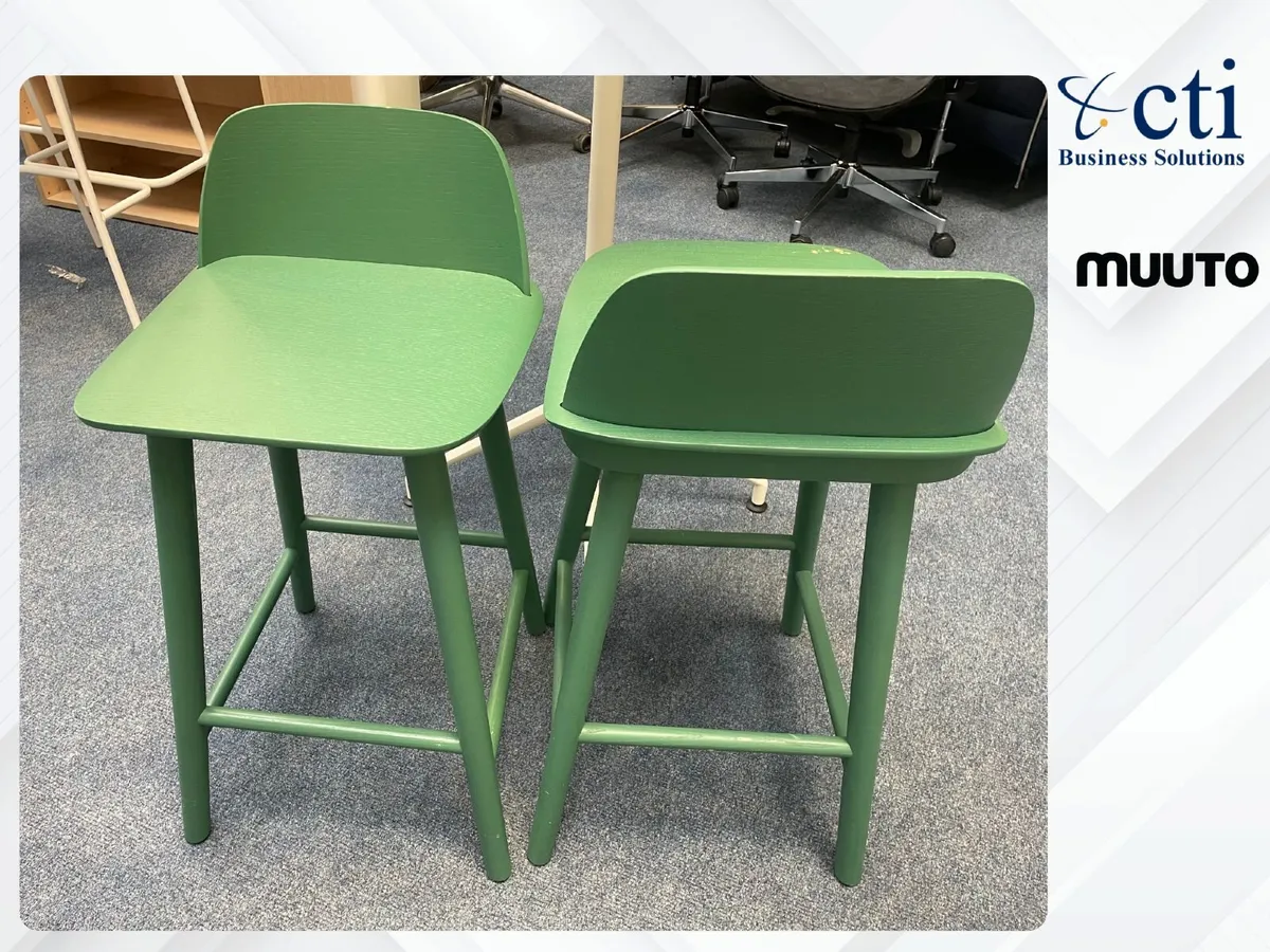 2 x Green "Muuto" Canteen Stools - Image 2