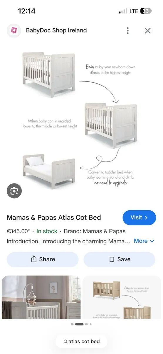 Mamas & Papa Atlas Cot bed - Image 2