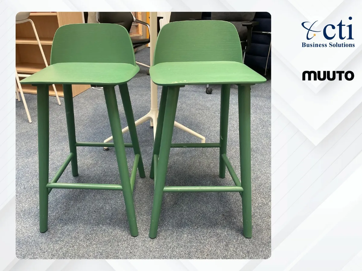 2 x Green "Muuto" Canteen Stools - Image 3
