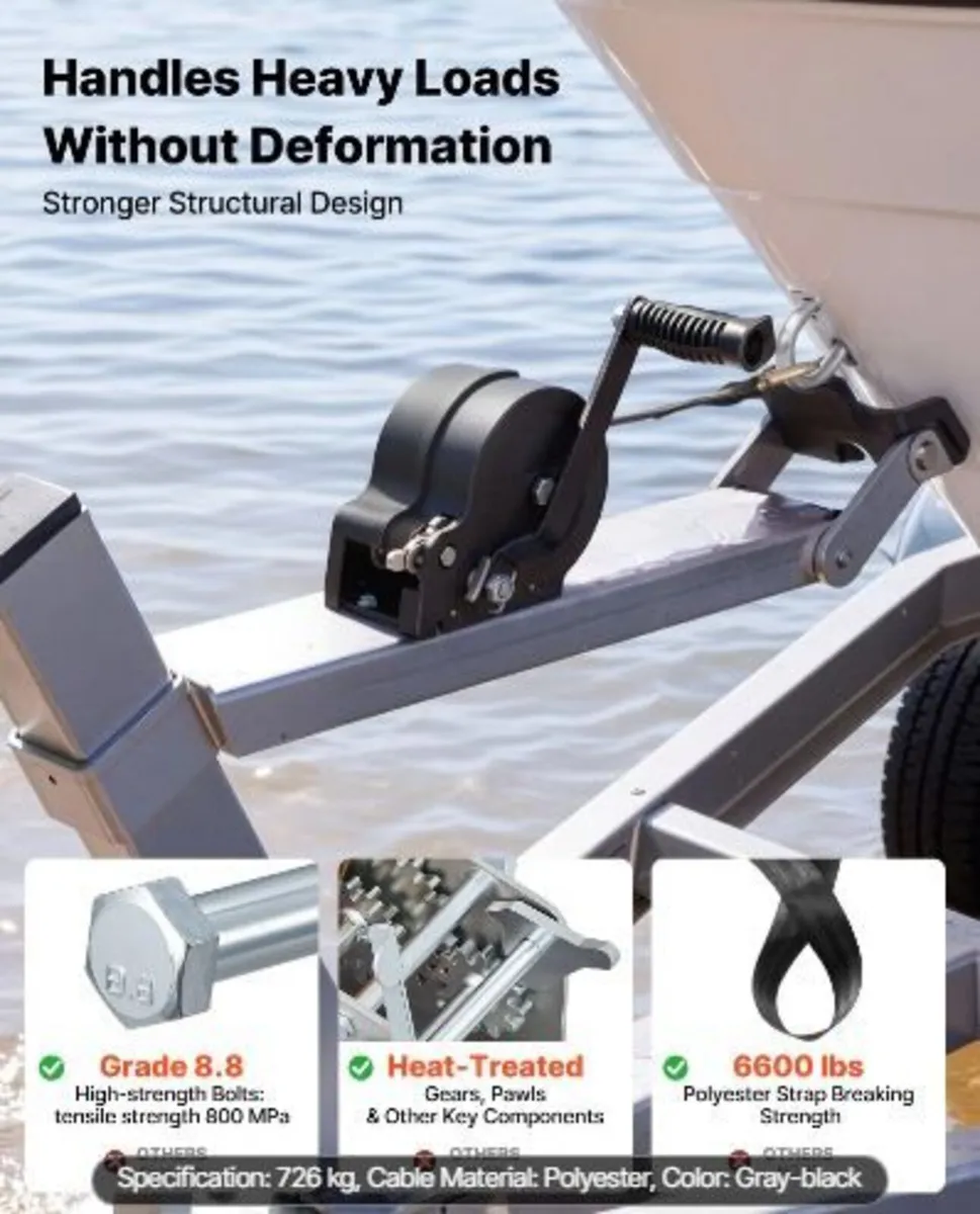 Boat Winch, 726 kg Hand Winch - Image 4