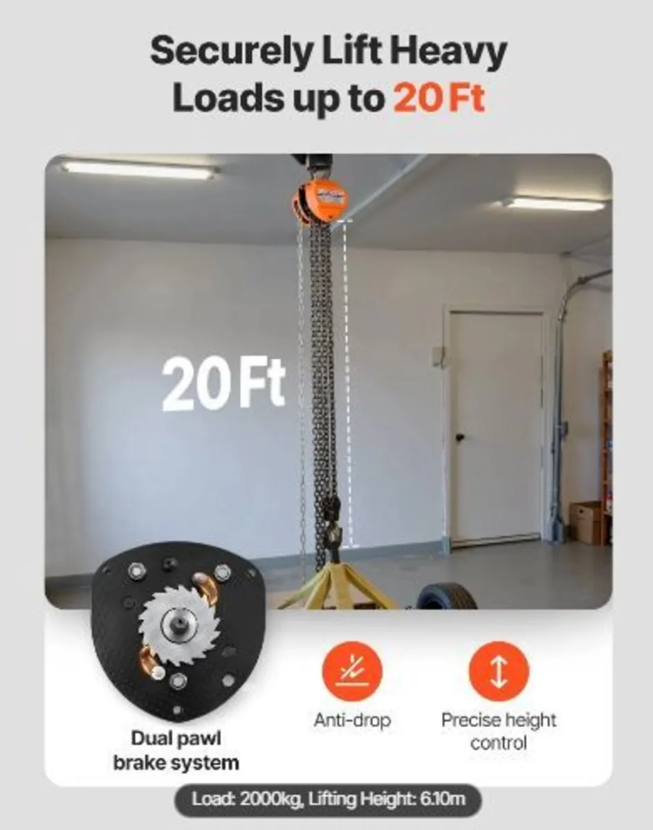 Hand Chain Hoist, 2 Ton Capacity - Image 2