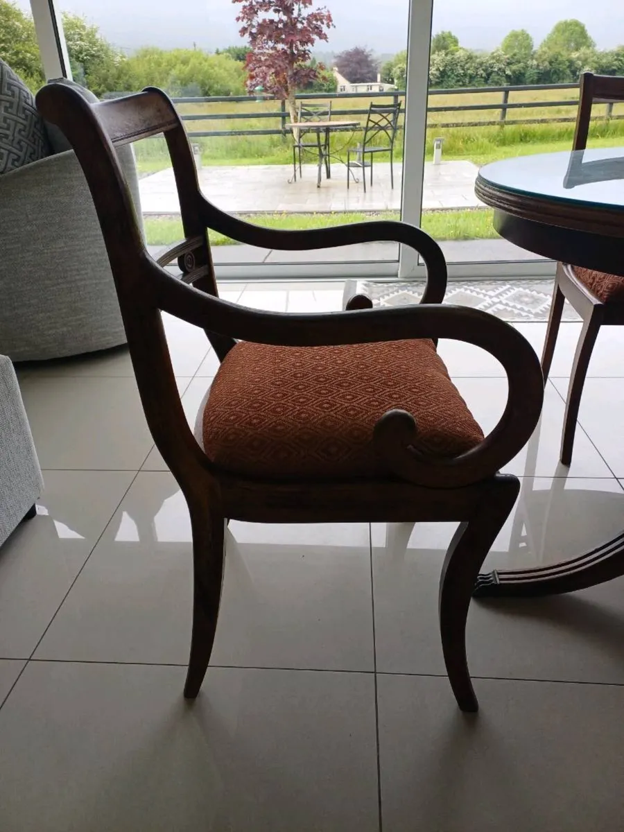 Mahonogy Dining Table & Chairs - Image 4