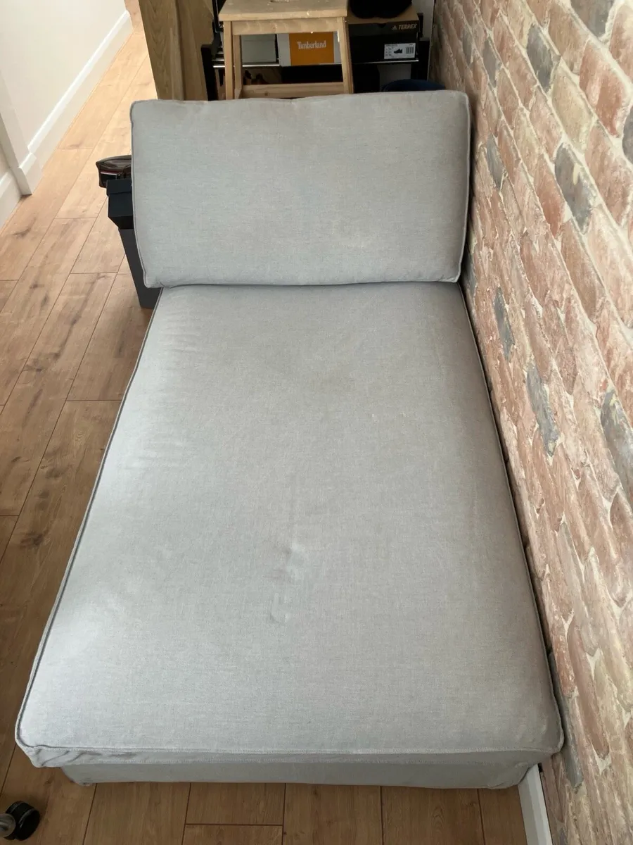 Light Grey Fabric Chaise Sofa - Image 1