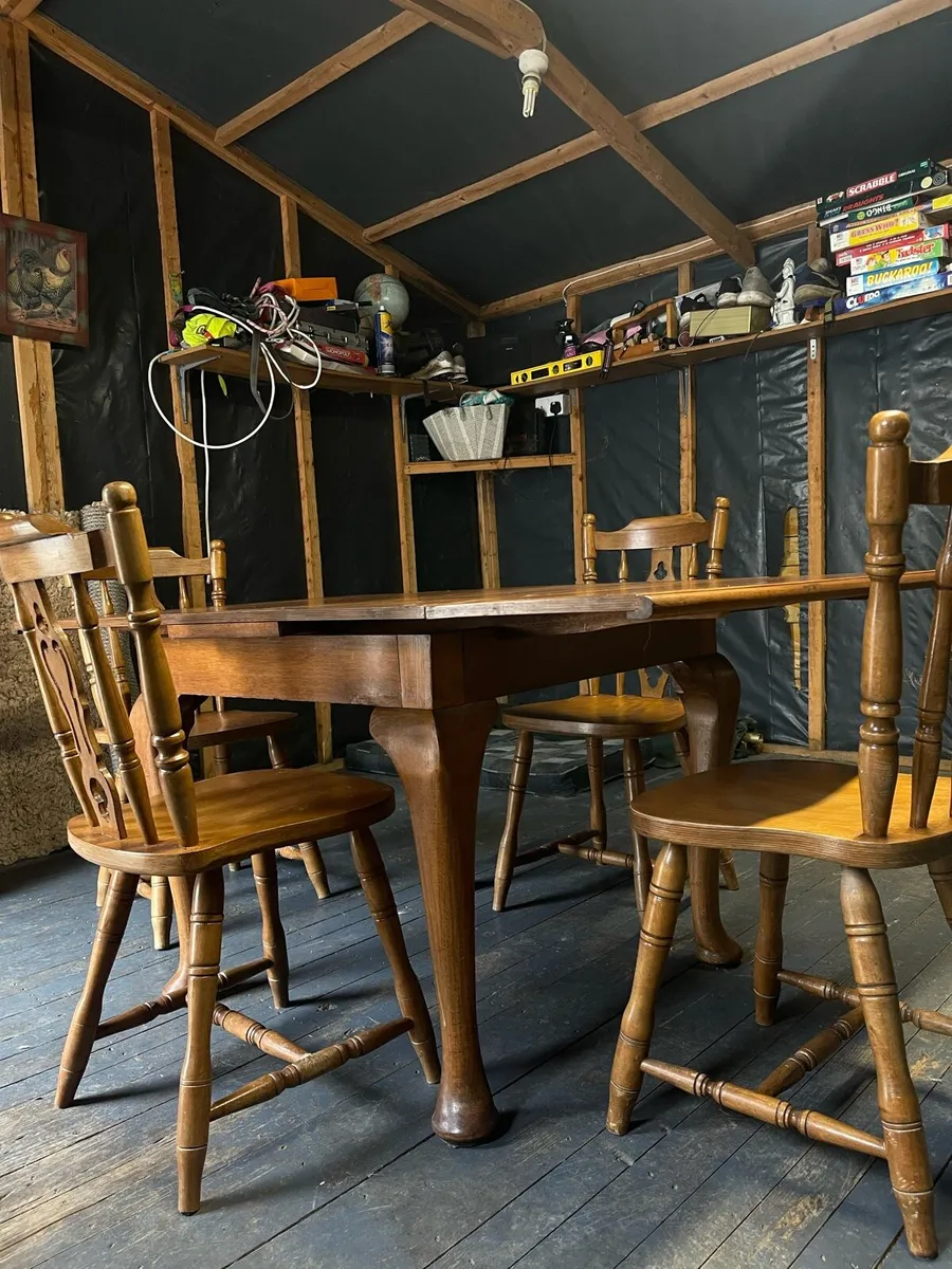 Wooden Table and Chairs - Image 4