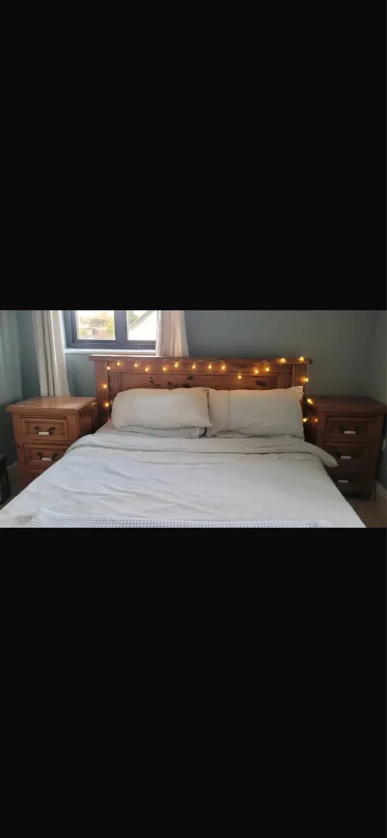 Bedroom furniture double bed & lockers & chest dra - Image 3