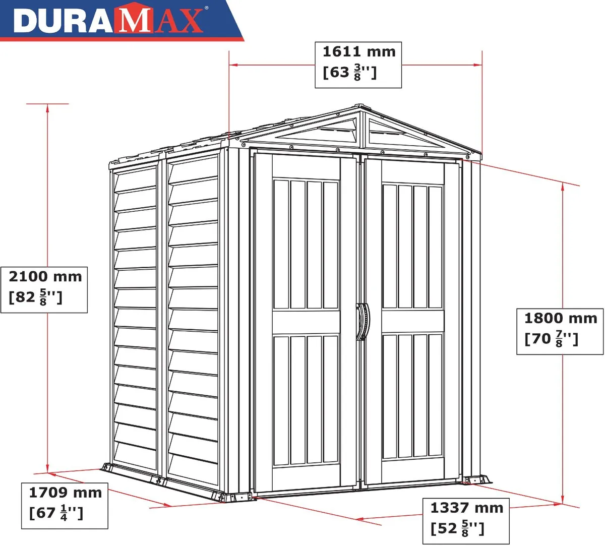 🏡 5x5 YardMate PLUS Vinyl Garden Shed - Image 3