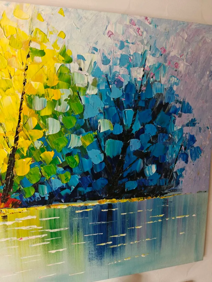 Large Textured Canvas Wall Art – Vibrant Rainbow T - Image 4