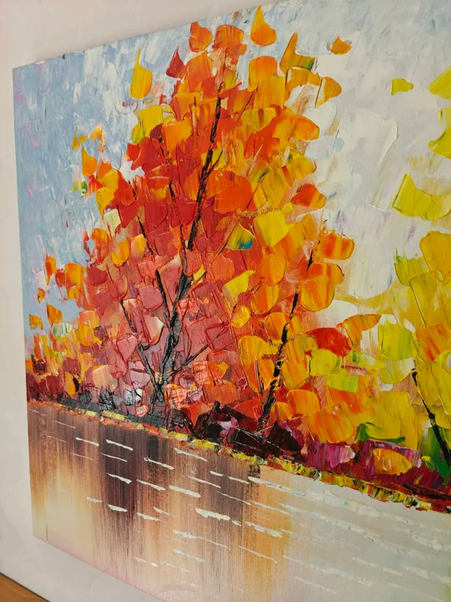 Large Textured Canvas Wall Art – Vibrant Rainbow T - Image 2